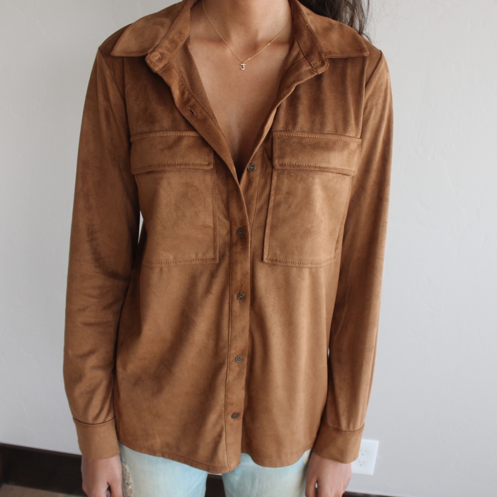 Brown suede top
